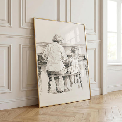 Grandmother and Granddaughter Piano Print