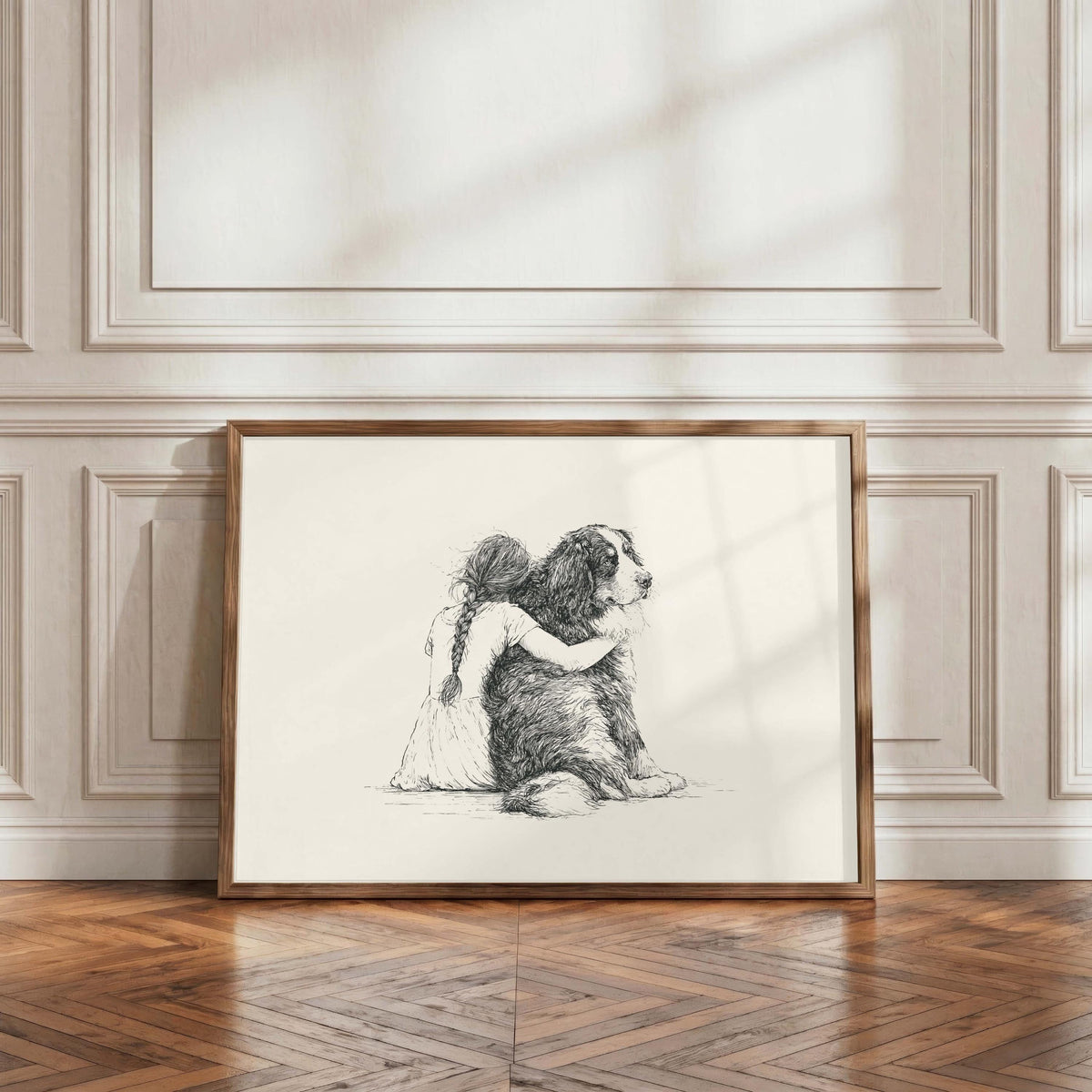 Girl and Bernese Mountain Dog