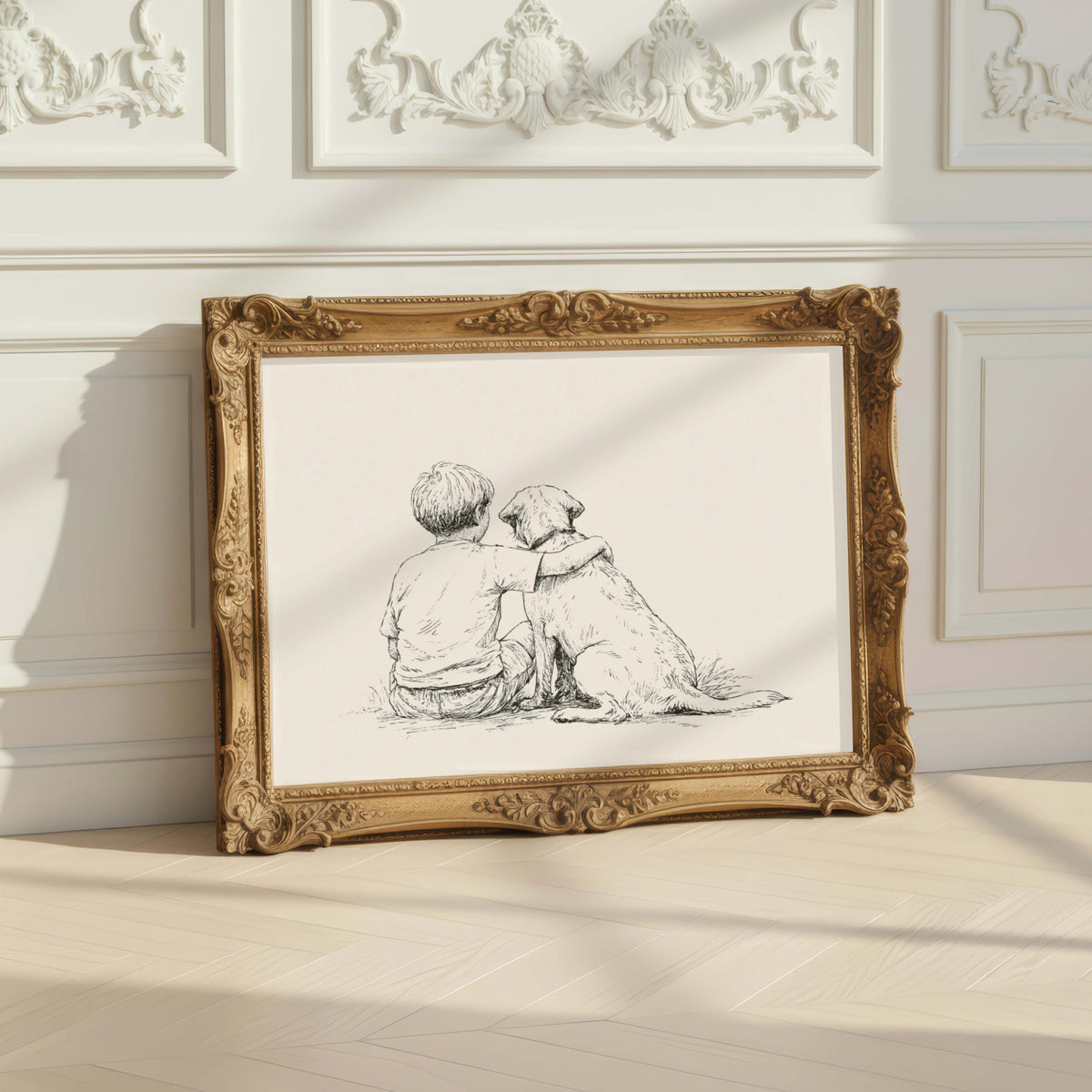 Boy and Labrador