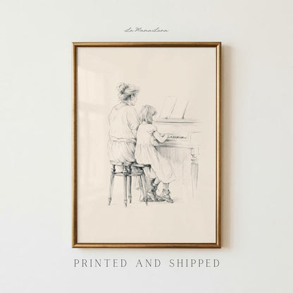Grandma and Daughter Piano Art