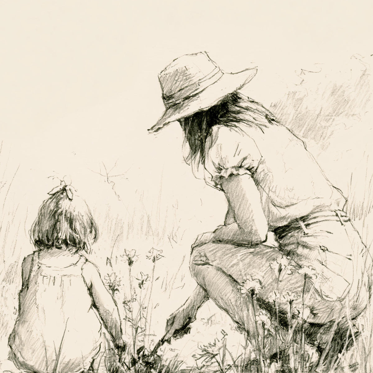 Mom and Daughter Gardening