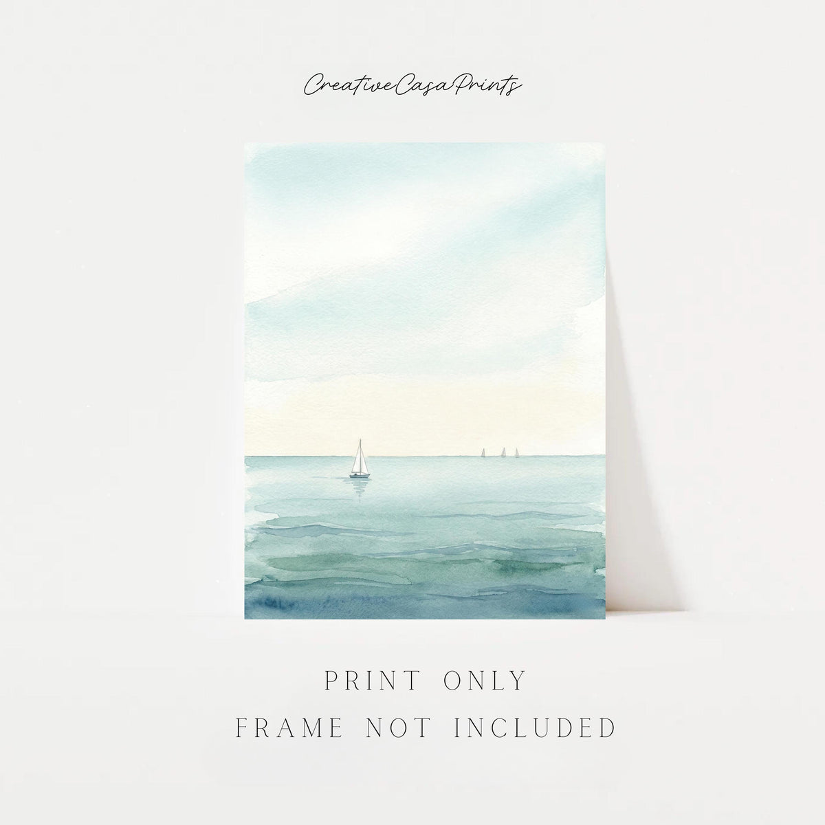 Minimalist Sailboat Watercolor Print