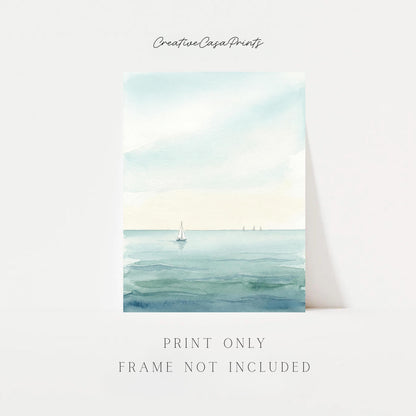 Minimalist Sailboat Watercolor Print