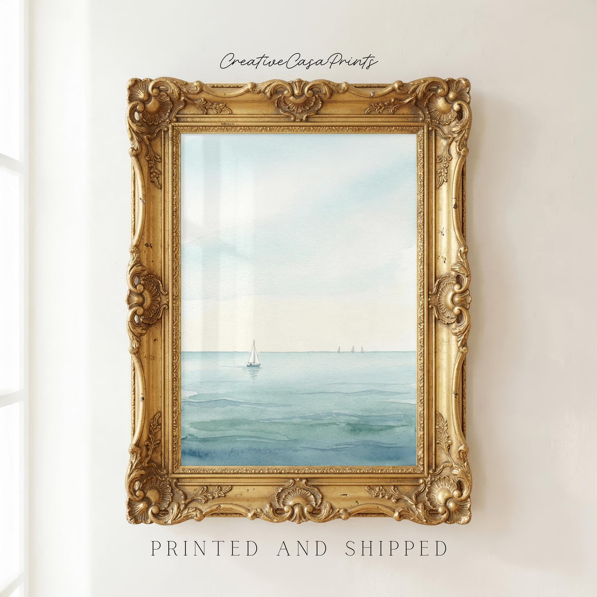 Minimalist Sailboat Watercolor Print