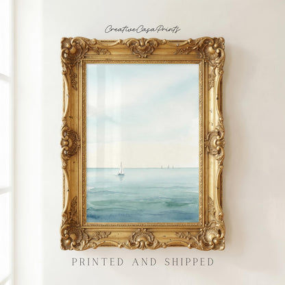 Minimalist Sailboat Watercolor Print