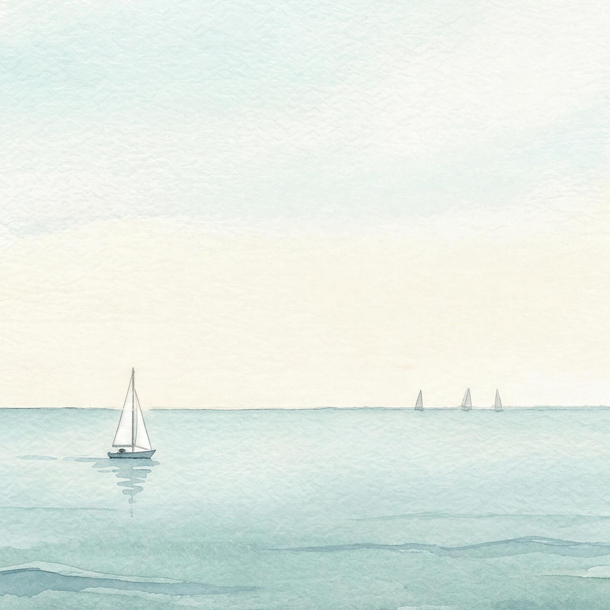 Minimalist Sailboat Watercolor Print