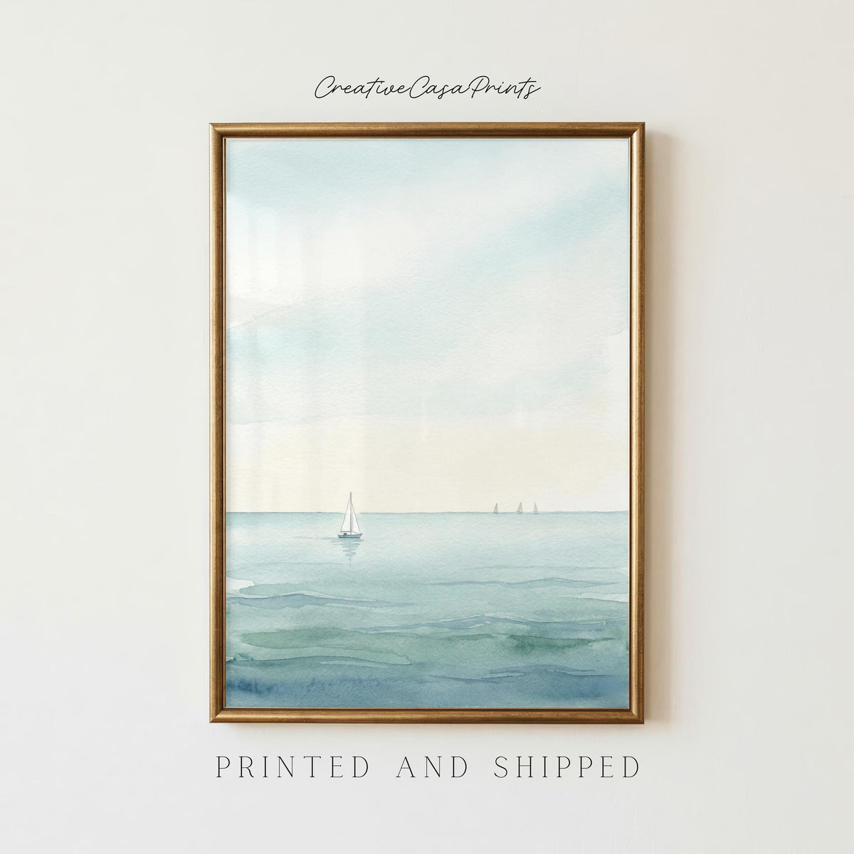 Minimalist Sailboat Watercolor Print