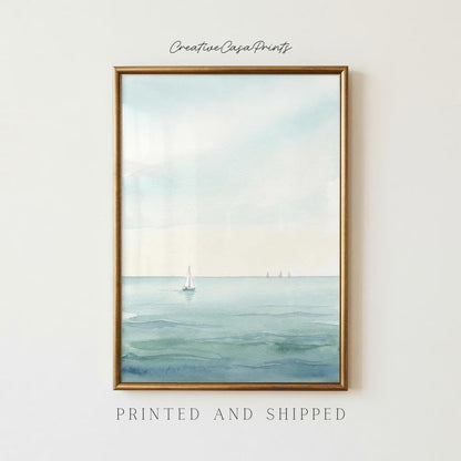 Minimalist Sailboat Watercolor Print