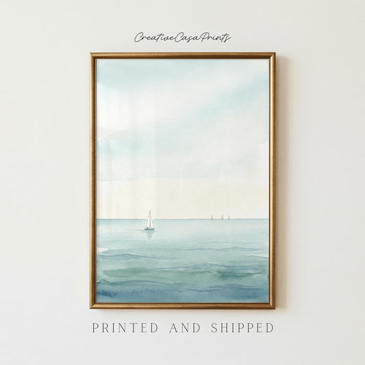 Minimalist Sailboat Watercolor Print