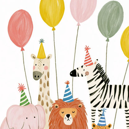 Colorful Safari Birthday Animals