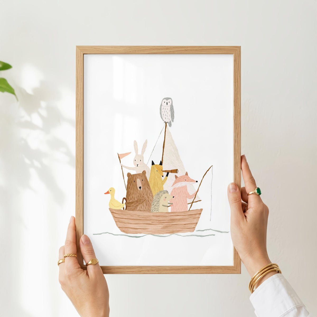 Woodland Animal Fishing Boat