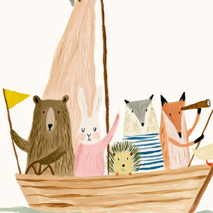 Woodland Animal Sailboat