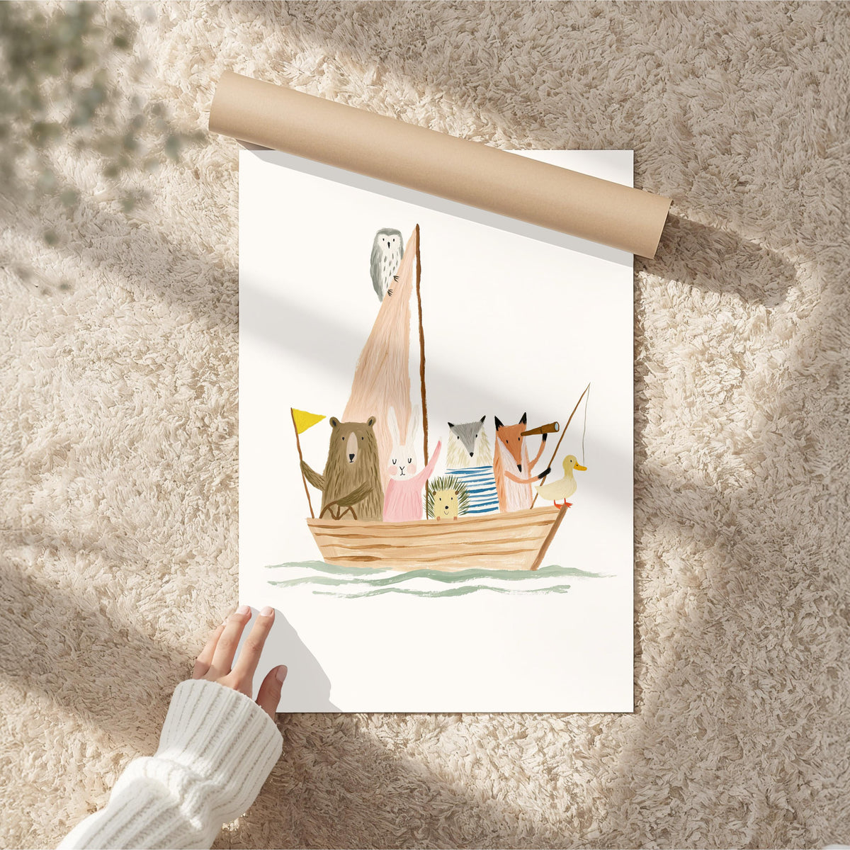 Woodland Animal Sailboat