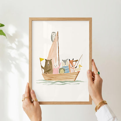 Woodland Animal Sailboat