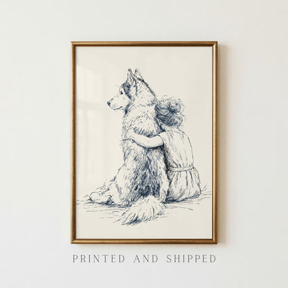 Girl & Husky