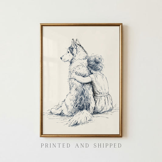 Girl & Husky