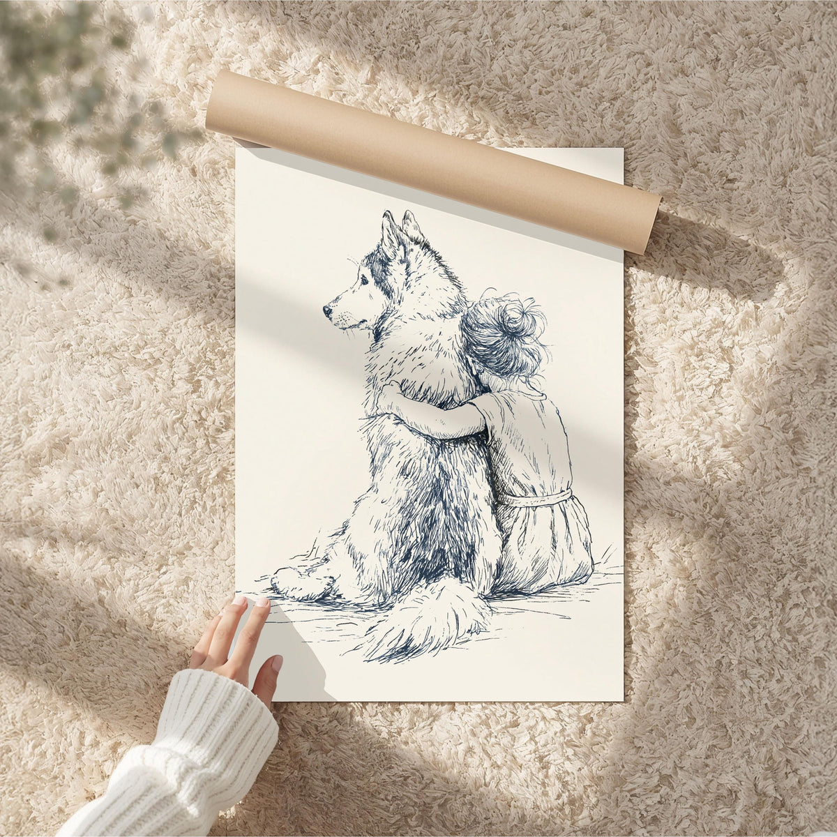 Girl & Husky