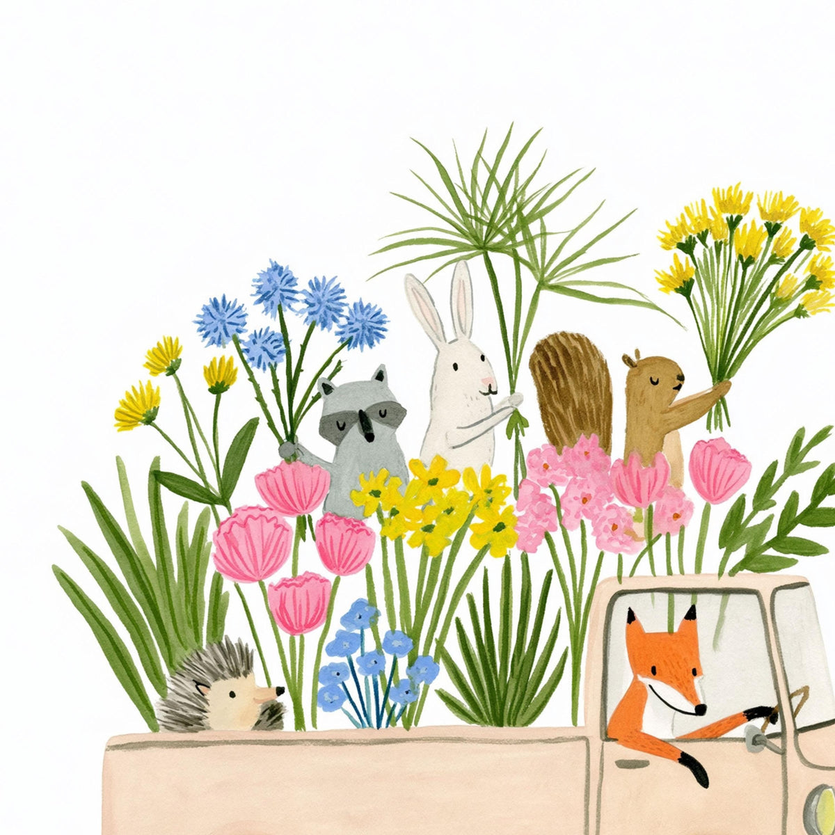 Woodland Animal Flower Truck