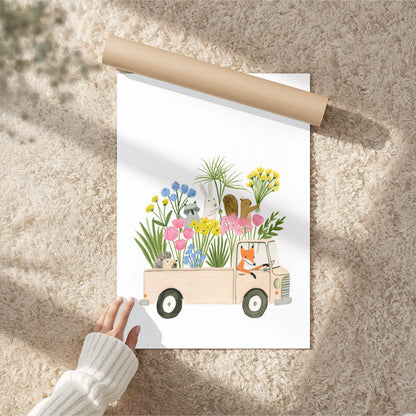 Woodland Animal Flower Truck