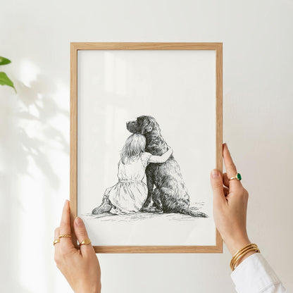 Girl & Black Lab