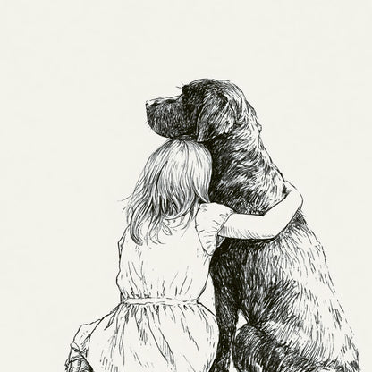 Girl & Black Lab