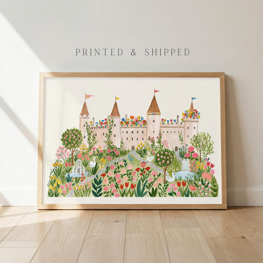 Floral Castle Wall Art | Princess Garden Nursery